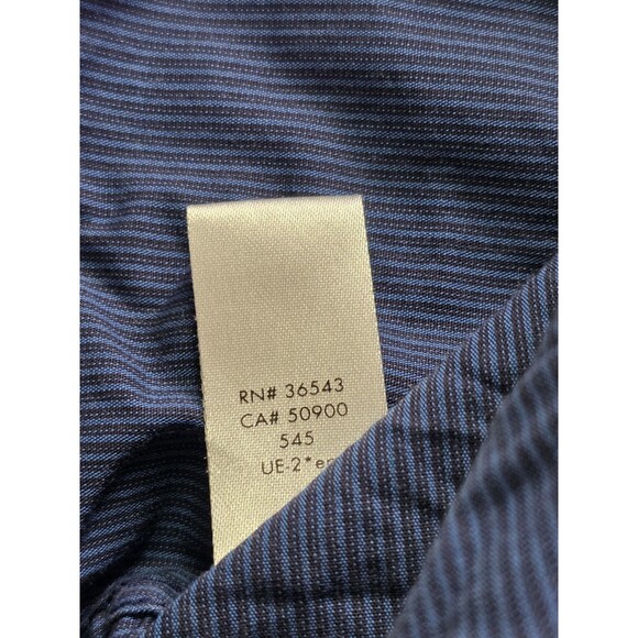 Calvin Klein Men's XL Infinite Cool Non Iron Blue Striped Long Sleeve Shirt - Picture 2 of 7